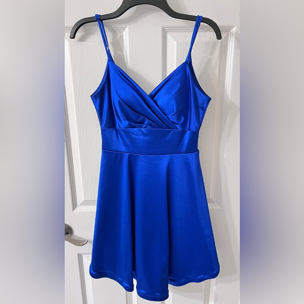 City Studio Strapless Royal Blue Dress